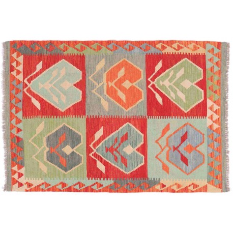 Kolorowy dywan kilim Maimana 100x150cm z Afganistanu 100% wełna dwustronny rustykalny