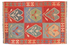 Kolorowy dywan kilim Maimana 100x150cm z Afganistanu 100% wełna dwustronny rustykalny