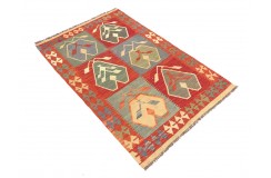 Etniczny kilim szary z Afganistanu dzieło Chobi nomadyczny 100x150cm