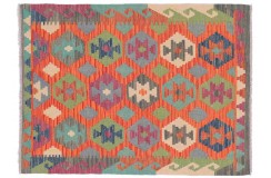 Kolorowy dywan kilim Maimana 100x150cm z Afganistanu 100% wełna dwustronny rustykalny