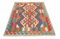 Etniczny kilim szary z Afganistanu dzieło Chobi nomadyczny 100x150cm