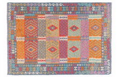 Kolorowy dywan kilim Maimana 200x300cm z Afganistanu 100% wełna dwustronny rustykalny