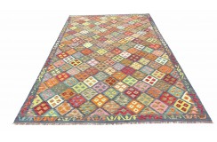 Etniczny kilim szary z Afganistanu dzieło Chobi nomadyczny 200x300cm