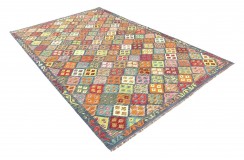 Etniczny kilim szary z Afganistanu dzieło Chobi nomadyczny 200x300cm