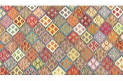 Etniczny kilim szary z Afganistanu dzieło Chobi nomadyczny 200x300cm