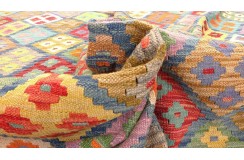 Etniczny kilim szary z Afganistanu dzieło Chobi nomadyczny 200x300cm