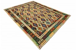 Etniczny kilim szary z Afganistanu dzieło Chobi nomadyczny 250x350cm