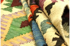 Etniczny kilim szary z Afganistanu dzieło Chobi nomadyczny 250x350cm