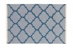 Niebieski kilim Marokańska koniczyna 100% wełniany dywan płasko tkany 120x180cm dwustronny Indie