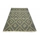 Szary kilim geometryczny 100% wełniany dywan płasko tkany 160x230cm dwustronny Indie
