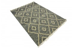 Solidny wełniany wysokiej jakości tkany ręcznie kilim 160x230cm dwukolorowy