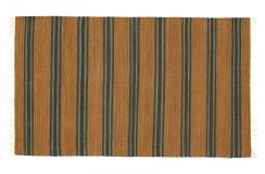 Brązowy kilim w pasy 100% wełniany dywan płasko tkany 120x180cm dwustronny Indie