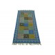 Kolorowy kilim w kwatery 100% wełniany dywan płasko tkany 160x230cm dwustronny Indie