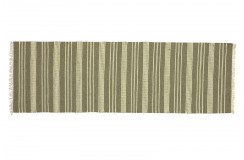 Brązowy kilim w pasy 100% wełniany dywan płasko tkany chodnik 80x250cm dwustronny Indie