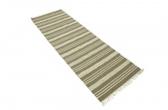 Solidny wełniany wysokiej jakości tkany ręcznie kilim 80x250cm dwukolorowy