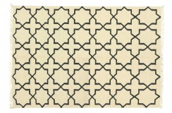 Beżowy kilim marokańska koniczyna 100% wełniany dywan płasko tkany 140x200cm dwustronny Indie