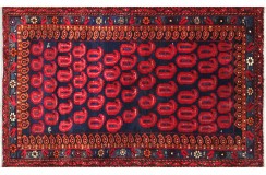 Perski wełniany recznie tkany dywan Hamadan z kwiatowymi ornamentami ok 130x190cm