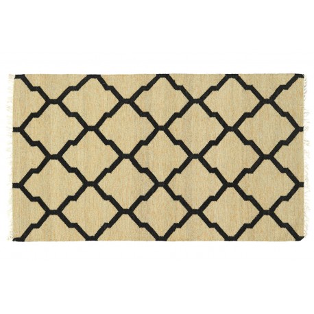 Beżowy kilim Marokańska koniczyna 100% wełniany dywan płasko tkany 120x180cm dwustronny Indie