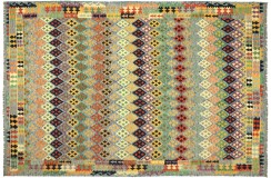 Kolorowy dywan kilim Maimana 250x350cm z Afganistanu 100% wełna dwustronny rustykalny