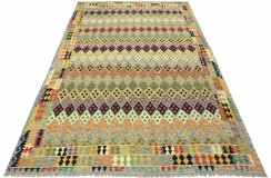 Etniczny kilim szary z Afganistanu dzieło Chobi nomadyczny 250x350cm