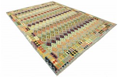 Etniczny kilim szary z Afganistanu dzieło Chobi nomadyczny 250x350cm