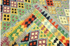 Etniczny kilim szary z Afganistanu dzieło Chobi nomadyczny 250x350cm