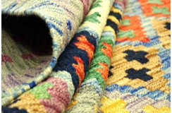 Etniczny kilim szary z Afganistanu dzieło Chobi nomadyczny 250x350cm