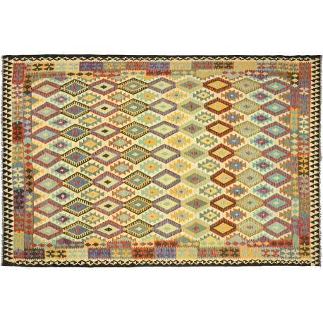 Kolorowy dywan kilim Maimana 250x350cm z Afganistanu 100% wełna dwustronny rustykalny