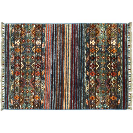 Dywan Ziegler Khorjin Arijana Shaal 100% wełna kamienowana ręcznie tkany luksusowy 80x130cm kolorowy w pasy