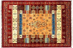 Dywan Ziegler Khorjin Arijana Shaal 100% wełna kamienowana ręcznie tkany luksusowy 170x240cm kolorowy w pasy