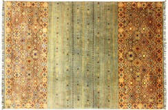 Dywan Ziegler Khorjin Arijana Shaal 100% wełna kamienowana ręcznie tkany luksusowy 200x300cm kolorowy w pasy