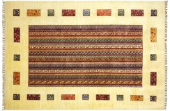 Dywan Ziegler Khorjin Arijana Shaal 100% wełna kamienowana ręcznie tkany luksusowy 200x300cm kolorowy w pasy