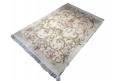 Przepiękny wełniany dywan org. Aubusson Chiny wełna rzeźbiony 140x200