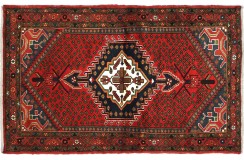 Perski wełniany recznie tkany dywan Hamadan z kwiatowymi ornamentami ok 100x150cm