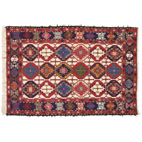 Gobelin haftowany Sumak z Iranu ręcznie wykonany wełna i jedwab 140x200cm
