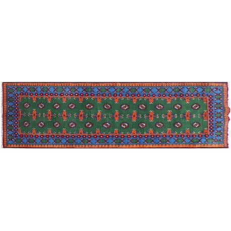 Afgański gęsto tkany oryginalny 100% wełniany dywan Buchara 80x300cm ręcznie tkany