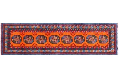 Afgański gęsto tkany oryginalny 100% wełniany dywan Buchara 80x300cm ręcznie tkany