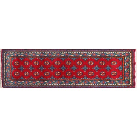 Afgański gęsto tkany oryginalny 100% wełniany dywan Buchara 80x300cm ręcznie tkany