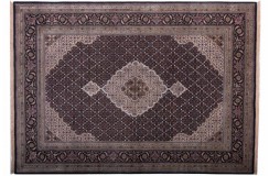 Ręcznie tkany dywan Tebriz Mahi 100% wełna 170x240cm Indie piękny perski wzór klasyczny ciemny