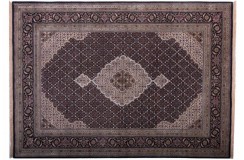 Ręcznie tkany dywan Tebriz Mahi 100% wełna 170x240cm Indie piękny perski wzór klasyczny ciemny