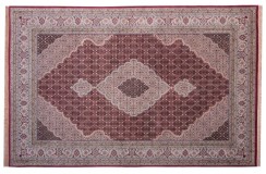 Ręcznie tkany dywan Tebriz Mahi 100% wełna ok 200x300cm Indie piękny perski wzór klasyczny czerwony
