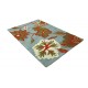 Designerski nowoczesny dywan wełniany w kwiaty niebieski ok 120x180cm Indie 2cm gruby