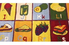 100% wełna gruby dywan z Indii 160x230cm alfabet lokomotywa design