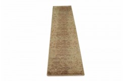 Jedwabny / wełniany dywna z Nepalu chodnik 80x300cm w stylu vintage