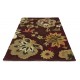 Designerski nowoczesny dywan wełniany w kwiaty bordowy ok 120x180cm Indie 2cm gruby