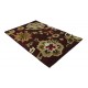Designerski nowoczesny dywan wełniany w kwiaty bordowy ok 120x180cm Indie 2cm gruby