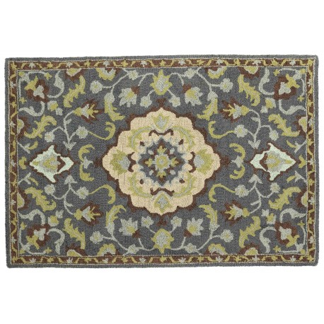 Designerski nowoczesny dywan wełniany w Persian Modern szary ok 120x180cm Indie 2cm gruby