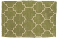Designerski nowoczesny dywan wełniany marokańska koniczyna zielony ok 120x180cm Indie 2cm gruby