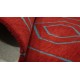 Designerski nowoczesny dywan wełniany geometryczny czerwony ok 120x180cm Indie 2cm gruby
