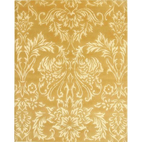 100% welniany ręcznie tkany dywan Nepal Exclusive żółty140X200cm nowoczesny ciepły z jedwabiem